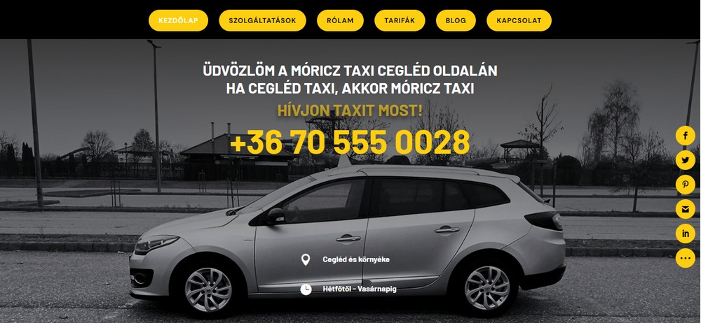 Weblap készítés referencia: Móricz Taxi cegléd